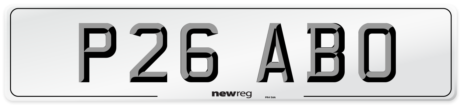 P26 ABO Number Plate from New Reg
